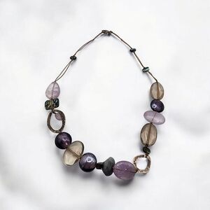Silpada Sterling Silver, Amethyst, Feldspar, Quartz, Glass, & Abalone Necklace